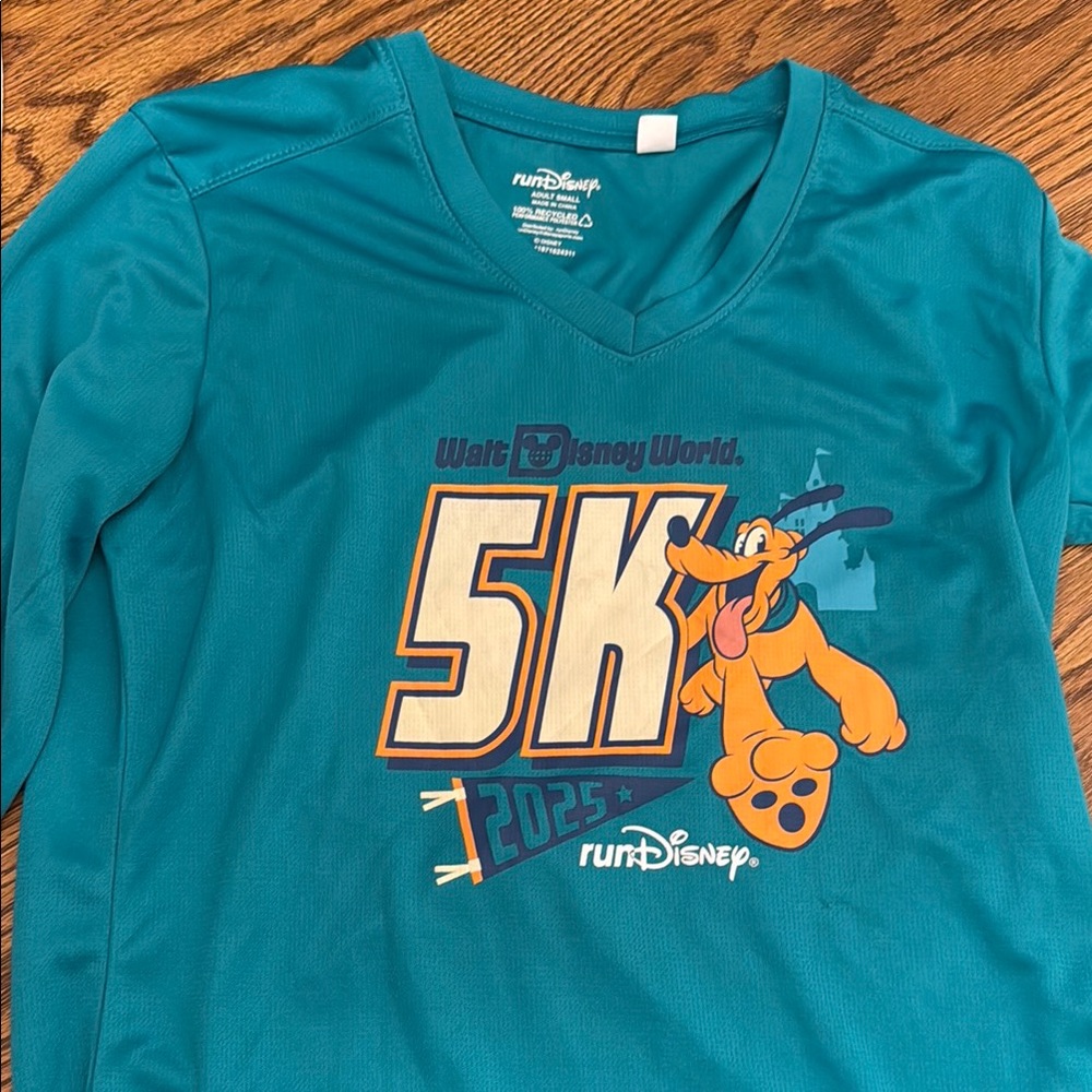 Disney Teal 5K Run Shirt with Pluto